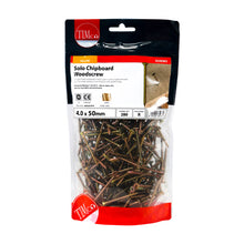 Load image into Gallery viewer, TIMCO Solo Countersunk Gold Woodscrews - 4.0 x 50 TIMbag OF 280 - 40050CHYB
