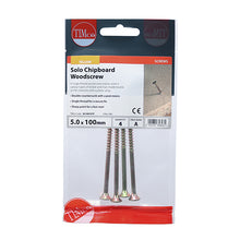 Load image into Gallery viewer, TIMCO Solo Countersunk Gold Woodscrews - 5.0 x 100 TIMpac OF 4 - 50100CHYP
