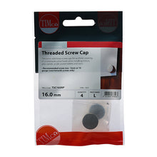 Load image into Gallery viewer, TIMCO Threaded Screw Caps Solid Brass Satin Nickel - 16mm TIMpac OF 4 - TSC16SNP
