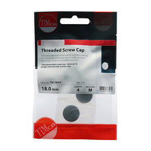 Load image into Gallery viewer, TIMCO Threaded Screw Caps Solid Brass Satin Chrome - 18mm TIMpac OF 4 - TSC18SCP
