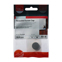 Load image into Gallery viewer, TIMCO Threaded Screw Caps Solid Brass Satin Nickel - 18mm TIMpac OF 4 - TSC18SNP

