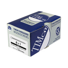 Load image into Gallery viewer, TIMCO Twin-Threaded Round Head Silver Woodscrews - 6 x 11/4 Box OF 200 - 06114CRWZ
