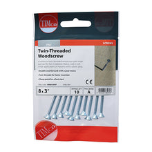 Load image into Gallery viewer, TIMCO Twin-Threaded Round Head Black Woodscrews - 8 x 2 Box OF 200 - 00082BJC
