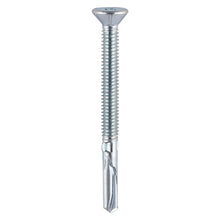 Load image into Gallery viewer, TIMCO Self-Drilling Wing-Tip Steel to Timber Heavy Section Silver Screws  - 5.5 x 100 Box OF 100 - HW100B
