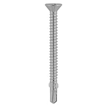 Load image into Gallery viewer, TIMCO Self-Drilling Wing-Tip Steel to Timber Light Section Exterior Silver Screws  - 5.5 x 100 Box OF 100 - LW100S
