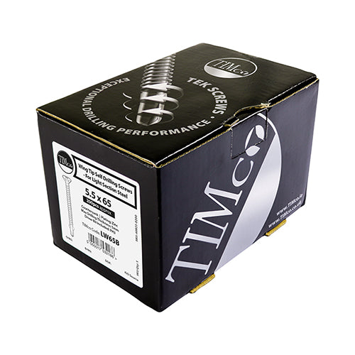 TIMCO Self-Drilling Wing-Tip Steel to Timber Light Section Silver Screws  - 5.5 x 130 Box OF 100 - LW130B
