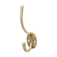 Load image into Gallery viewer, TIMCO Hat &amp; Coat Hook Polished Brass - 125 x 32mm | Pack of 1
