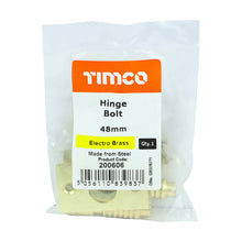 Load image into Gallery viewer, TIMCO Hinge Bolt Electro Brass - 48mm | Pack of 2
