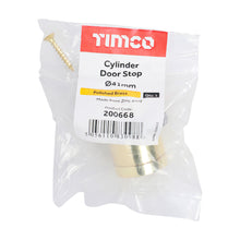 Load image into Gallery viewer, TIMCO Cylinder Door Stop Polished Brass - 41mm | Pack of 1
