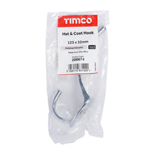 Load image into Gallery viewer, TIMCO Hat &amp; Coat Hook Polished Chrome - 125 x 32mm | Pack of 1
