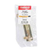 Load image into Gallery viewer, TIMCO Straight Barrel Bolt Polished Brass - 75 x 25mm | Pack of 1
