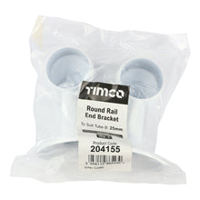 Load image into Gallery viewer, TIMCO End Bracket For Round Tube White - 25mm | Pack of 2
