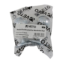 Load image into Gallery viewer, TIMCO End Bracket For Round Tube Polished Chrome - 25mm | Pack of 2
