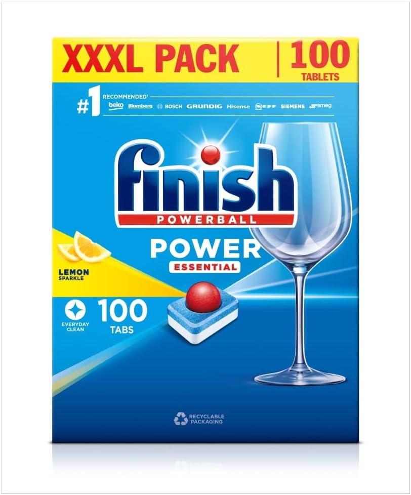 Finish Dishwasher Tablets All In 1 Powerball XXXL Lemon, 1.5kg, 100 Tablets