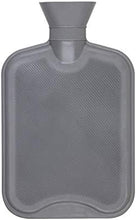 Load image into Gallery viewer, Hearth And Home Rubber Hot Water Bottle 2 Litre Grey or Red Ribbed
