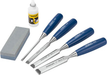 Load image into Gallery viewer, STANLEY 0-16-130 5002 Bevel Edge Chisel &amp; Oilstone Set, 6 Piece
