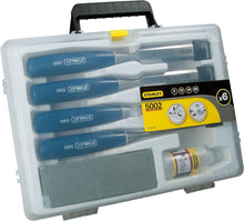 Load image into Gallery viewer, STANLEY 0-16-130 5002 Bevel Edge Chisel &amp; Oilstone Set, 6 Piece
