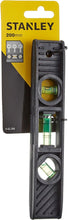 Load image into Gallery viewer, STANLEY 0-42-294 Torpedo Spirit Level 20cm 3 Vials
