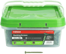 Load image into Gallery viewer, TIMCO Decking Screws Countersunk Exterior Green - 4.5 x 60 Tub OF 1500 - 60TDECK1500
