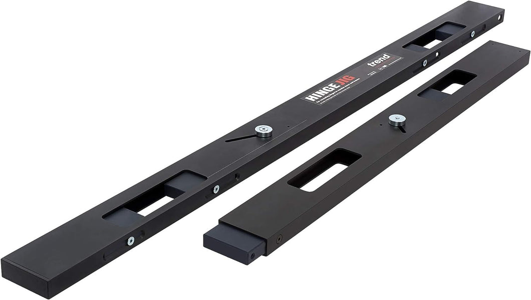 Trend Two-Piece Professional Hinge Jig Kit with Long Reach Router Bit & Guide Bush for Recessing Hinges in Doors & Frames, H/JIG/A