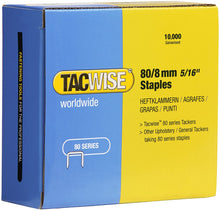 Load image into Gallery viewer, Tacwise Type 80 8mm to 16mm Galvanised Upholstery Staples Packs of 10,000

