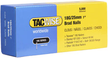 Load image into Gallery viewer, Tacwise 18G/25mm Brad Nails, 0396, 18G Brad Nails, Pack of 5,000, Galvanised
