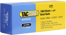 Load image into Gallery viewer, Tacwise 18G/35mm Brad Nails, 0399, 18G Brad Nails, Pack of 5,000, Galvansied
