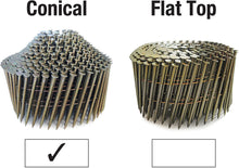 Load image into Gallery viewer, Tacwise 2.1 Pointed &amp; Blunt Galv Ring Conical Coil Nails, Ring Shank, 16° Inclined, Wire Collated, pack of 14,400
