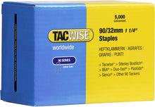 Load image into Gallery viewer, Tacwise 1144 Type 90 / 32 mm Galvanised Narrow Crown Staples, Pack of 5,000
