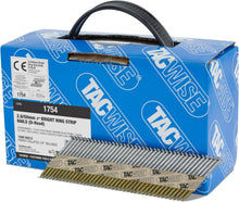 Load image into Gallery viewer, Tacwise 1754 2.8/50mm BRIGHT Ring Strip Nails D Head 34d Paper Collated Bx 1,600
