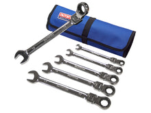 Load image into Gallery viewer, Faithfull Ratchet Combination Spanner Set in Tool Roll, 6 Piece
