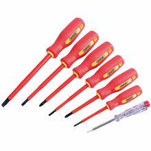 Load image into Gallery viewer, DRAPER 46540 - Fully Insulated Screwdriver Set with Mains Tester (7 Piece)
