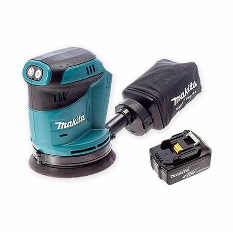 Makita DBO180Z1 18v 125mm Random Orbit Disc Sander (c/w BL1850B 5.0Ah Battery)