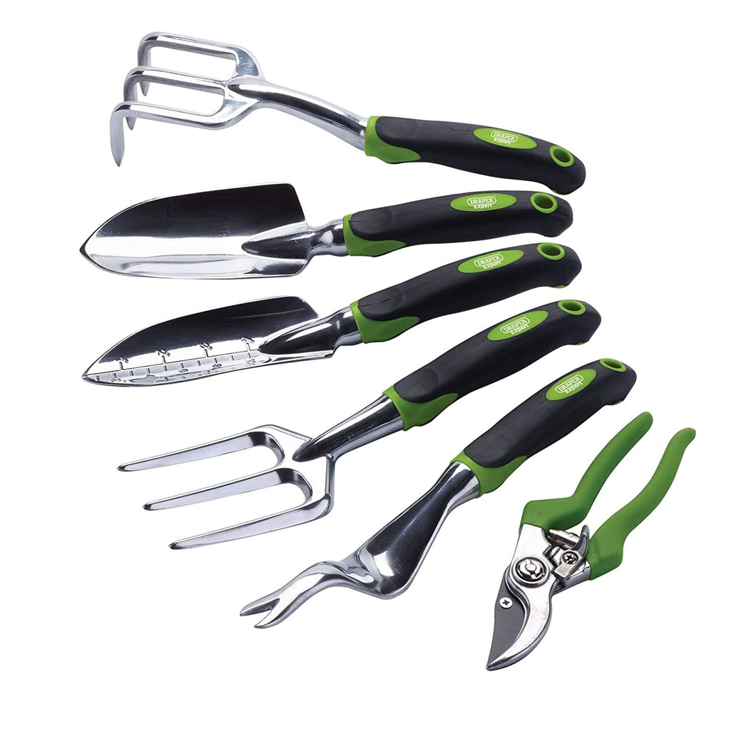 DRAPER 08996 - Garden Tool Set (6 Pc) Trowel Fork Secateurs Weeder Cultivator