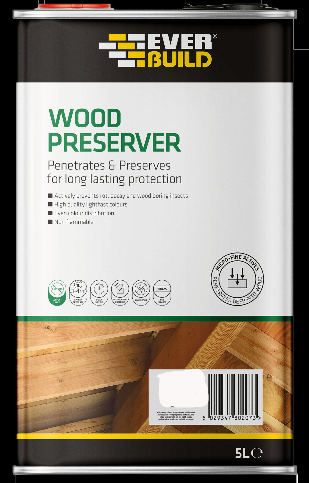 Everbuild 5 Litre Clear Wood Preserver Treatment Solvent Free Stain